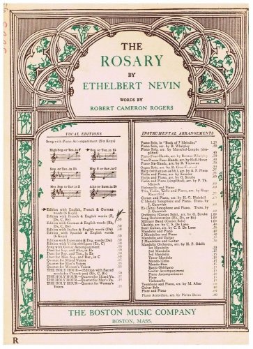 The Rosary Sheet Music Ethelbert Nevin
