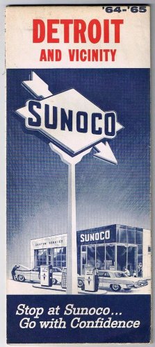 Sunoco Oil Detroit & Vicinity Road Map 1964-65