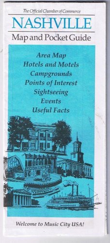 Nashville Street  Map & Pocket Guide American Airlines 1989