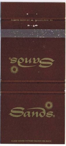 Atlantic City New Jersey Matchbook Cover Sands Hotel & Casino