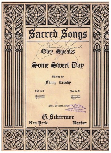 Some Sweet Day Sheet Music Fanny Crosby