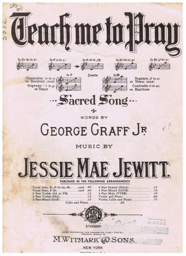 Teach Me To Pray Sheet Music George Graff Jessie Mae Jewitt