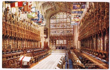 Windsor United Kingdom Postcard Choir St Georges Chapel
