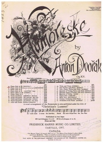Humoreske Sheet Music Anton Dvorak