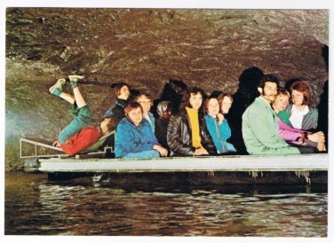 Castleton Derbyshire England Postcard Speedwell Cavern Foot Pushing