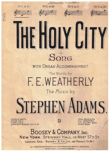 The Holy City Sheet Music F E Weatherly Stephen Adams