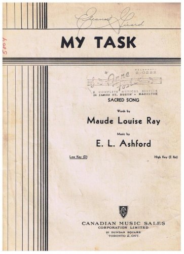 My Task Sheet Music Maude Louise Ray E L Ashford