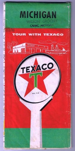 Texaco Oil Michigan Road Map 1956
