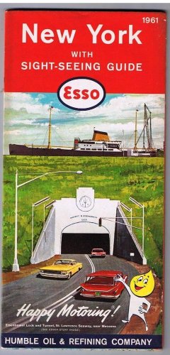 New York Esso Road Map 1961 Eisenhower Lock Messena