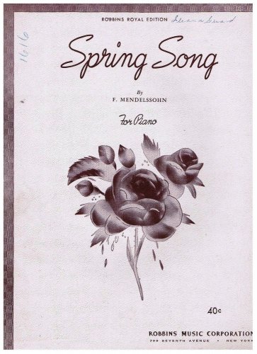Spring Song Sheet Music Felix Mendelssohn