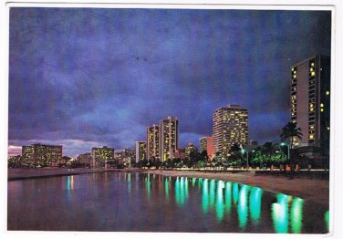 Waikiki Hawaii Postcard Evening in Waikiki Honolulu