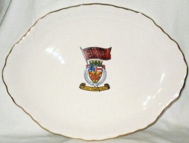 Creemore Canada Oval Platter Bruce County Crest Embossed Edge