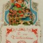 Germany Die Cut Valentine Card Vintage Honeycomb Fold Out Boy Girl Hearts Roses