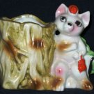 Kitten Purse Tree Planter Hand Decorated