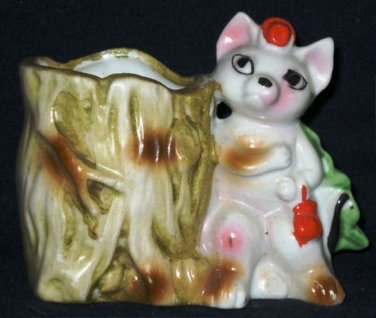 Kitten Purse Tree Planter Hand Decorated