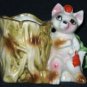 Kitten Purse Tree Planter Hand Decorated