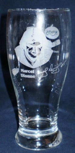 NHL Detroit Red Wings Etched Beer Glass Marcel Dionne