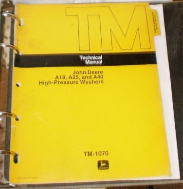 John Deere Seven Technical Manuals in Binder Backhoe, Heaters, Welders, Chargers