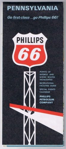 Pennsylvania Phillips 66 Road Map 1965