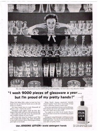Jergens Lotion Print Ad Avoid Detergent Hands