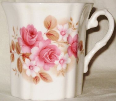 Royal Grafton Coffee Mug Pink Roses Fluted Bone China England