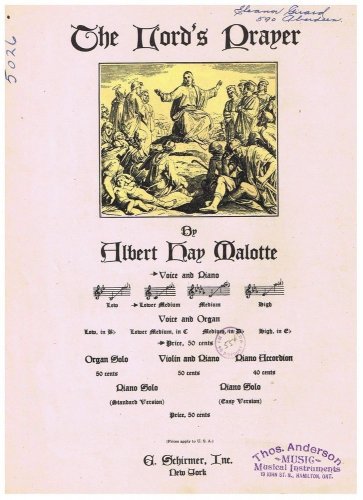 The Lord's Prayer Sheet Music Albert Hay Malotte