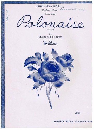 Theme from Polonaise Sheet Music Frederic Chopin For Piano