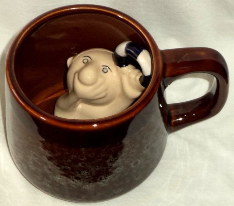 Foaming Coffee Mug Drowning Man with Lifebuoy Inside Mug Hilarious