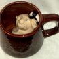 Foaming Coffee Mug Drowning Man with Lifebuoy Inside Mug Hilarious