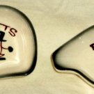 Two Decora California Ash Trays Butts Cartoon Man Top Hat 2712 Hand Painted