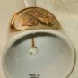 Chokin Art Bell Flowers Butterfly Gold Silver Copper on Grey Background Japan