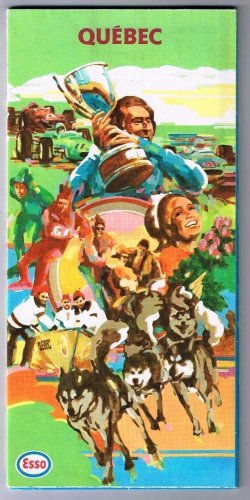 Esso Quebec Road Map 1971 La Belle Province Sports Theme