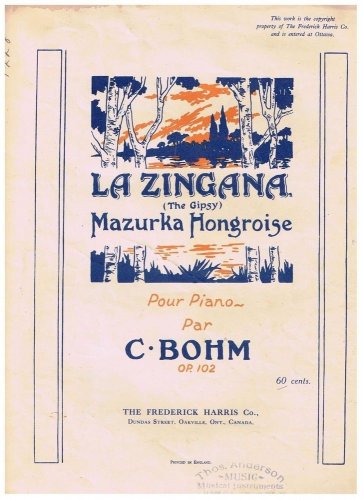 La Zingana The Gipsy Sheet Music Mazurka Hongroise C Bohn