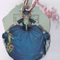 VINTAGE Bridge Tally Card Lady With Blue Dress Fold Out 1930s