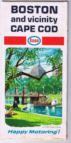 Boston & Vicinity Cape Cod Esso Road Map 1968 Public Garden