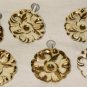 6 Brass Cabinet Door Drawer Handles Knobs Embossed Painted