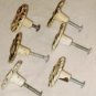 6 Brass Cabinet Door Drawer Handles Knobs Embossed Painted