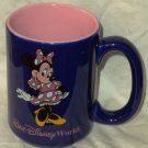Disney Collectable Mug Minnie Mouse Cobalt Blue Pink Inside