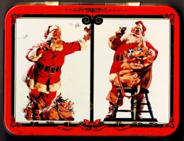 Coca Cola Nostalgia Playing Cards (2 Packs) Decorative Tin Santa Claus 1994