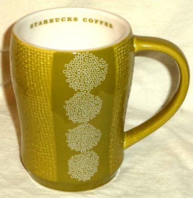 Starbucks Coffee Mug Burlap Design Celery Green 2007 12 oz