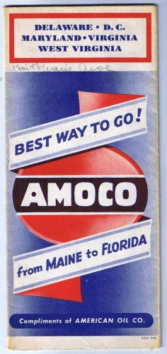 Amoco Delaware DC Maryland Virginia West Virginia Map 1946 Population Stats 1940