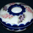 VINTAGE Cobalt Blue Gold Handpainted Hair Receiver