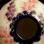 VINTAGE Cobalt Blue Gold Handpainted Hair Receiver