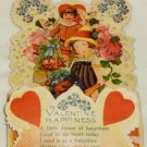 Germany Die Cut Valentine Card Vintage Honeycomb Fold Out Boy Girl Birds Roses