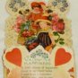 Germany Die Cut Valentine Card Vintage Honeycomb Fold Out Boy Girl Birds Roses