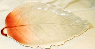 VINTAGE Royal Winton Red Grey Leaf Dish Tray 11.5"