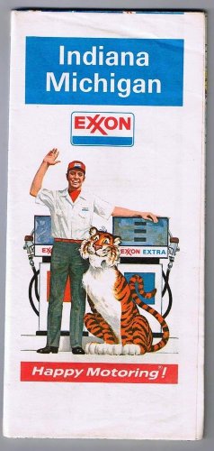 Indiana Michigan Exxon Road Map 1974