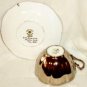 Royal Albert Crown China Silver Tea Cup & Saucer Mirrored Lustre England 1939