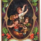 RPO Christmas Postcard Children Musicians Holly Monett Ellsworth 1909