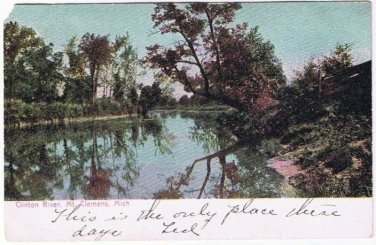 Mt Clemens Michigan Postcard Clinton River 1907